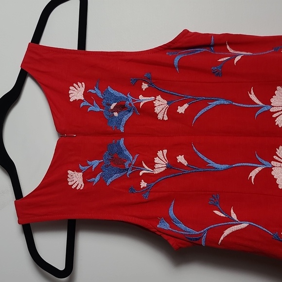 ANTHROPOLOGIE AKEMI + KIN "Lila" Embroidered Linen Blend Floral Dress Size XS - Picture 11 of 16